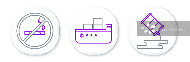 油桶、漏油和禁止吸烟图片素材