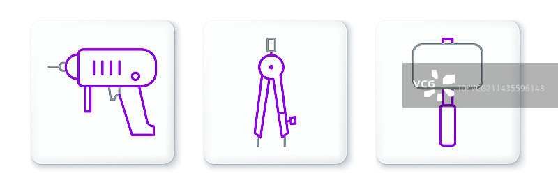 大锤电钻机线条设计图片素材