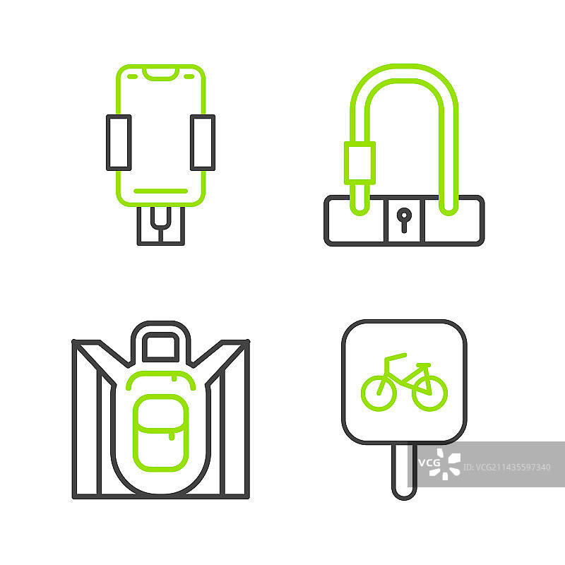 自行车停车位、徒步旅行背包锁图片素材