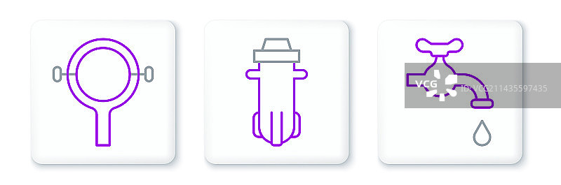 水龙头过滤器扳手和过滤器图标图片素材