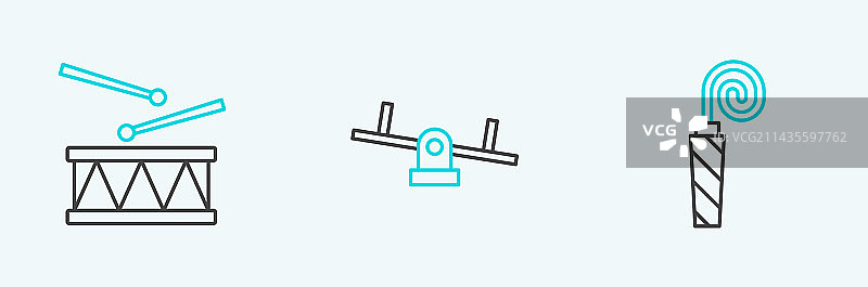 生日派对喇叭鼓线性组合图片素材