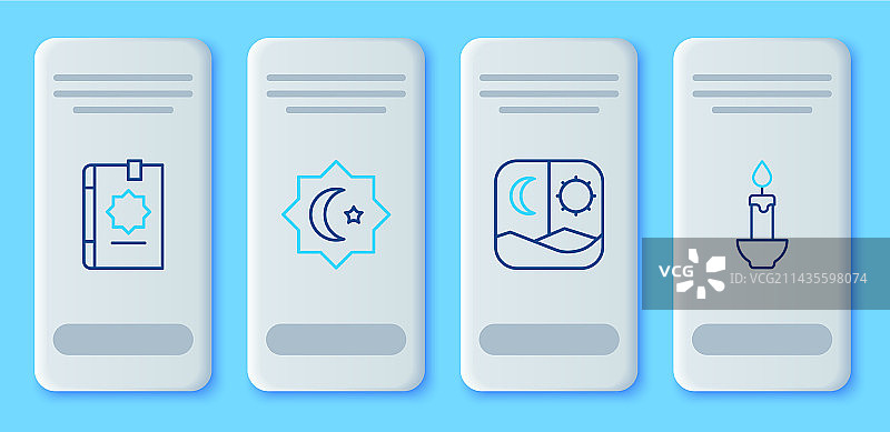 八角星斋月禁食线性图标图片素材