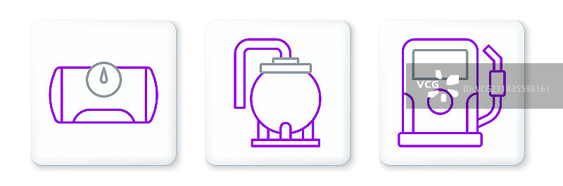 加油站油箱图标套装图片素材