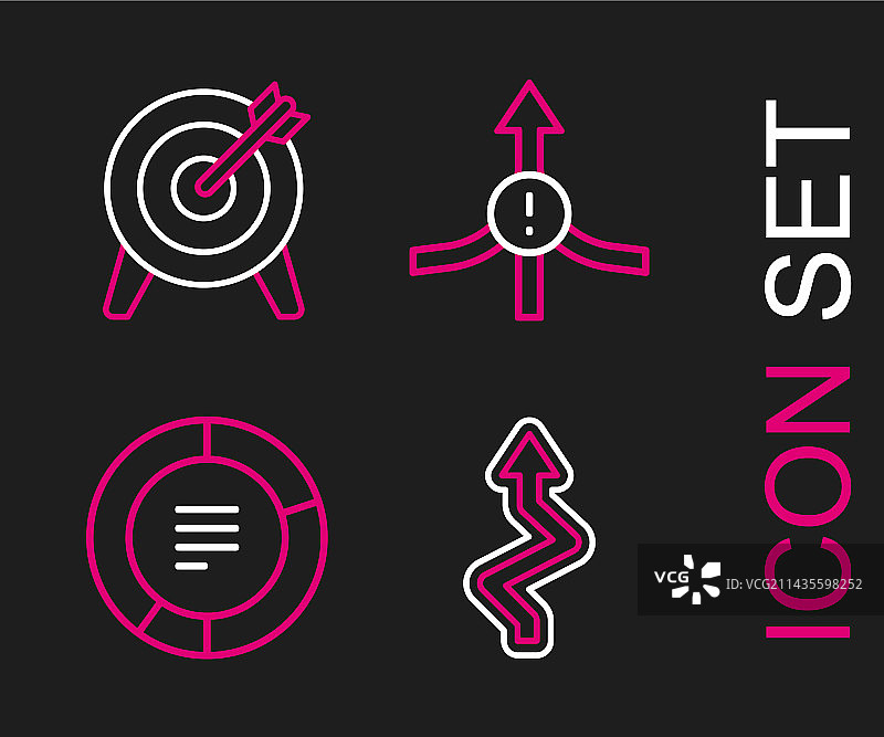 线条饼图信息图与目标图片素材