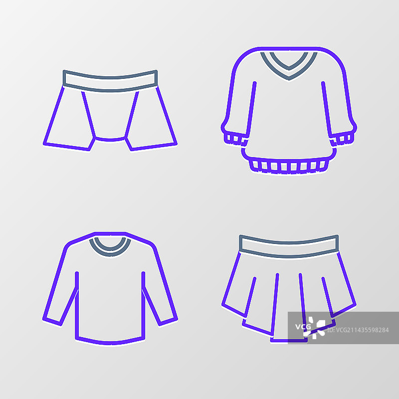 裙子毛衣和男士内裤图标合集图片素材