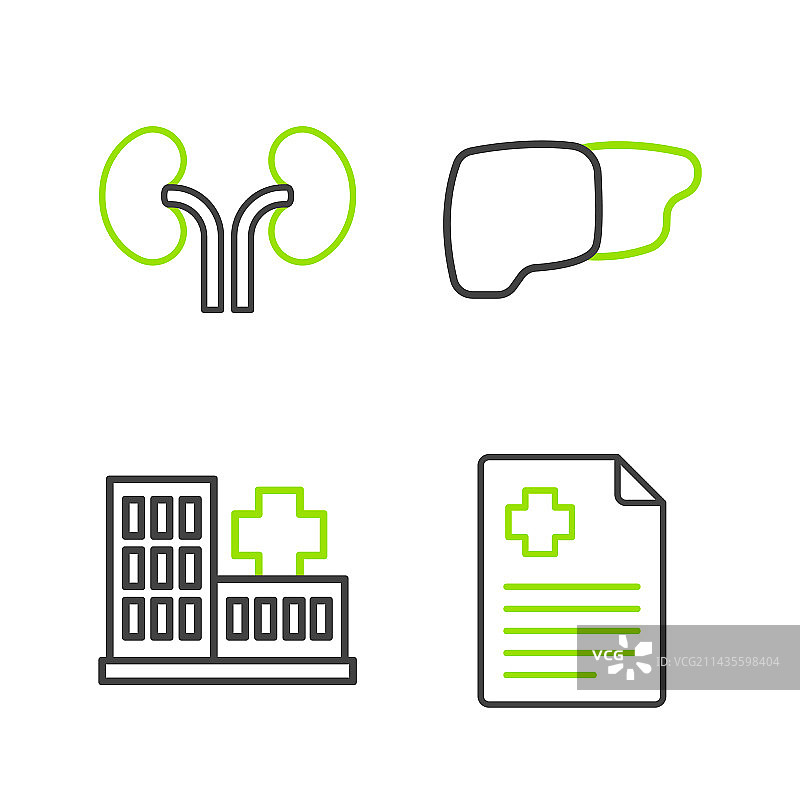 病人记录医院大楼人体线条图标图片素材