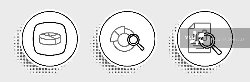 带有图表饼图的线条文档图片素材