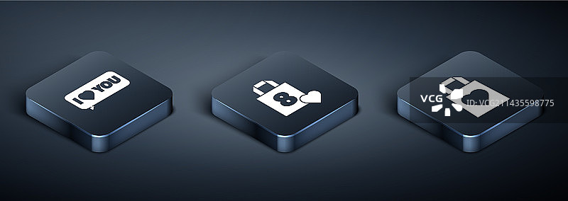 2.5D“我爱你”语音气泡模型图片素材