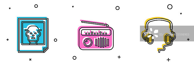 带天线耳机收音机图标摄影合集图片素材