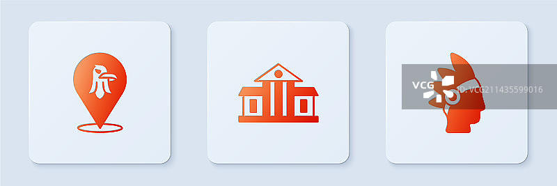 白宫、老鹰与美洲原住民图片素材