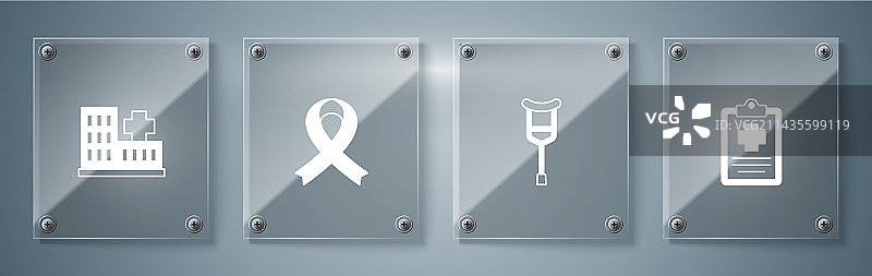 病人病历与拐杖意识设置图片素材