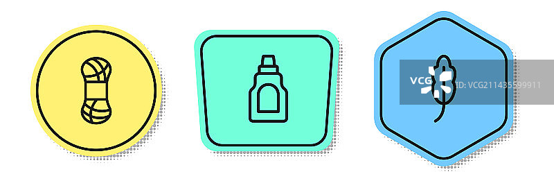 纱线清洁剂瓶线条组合图片素材