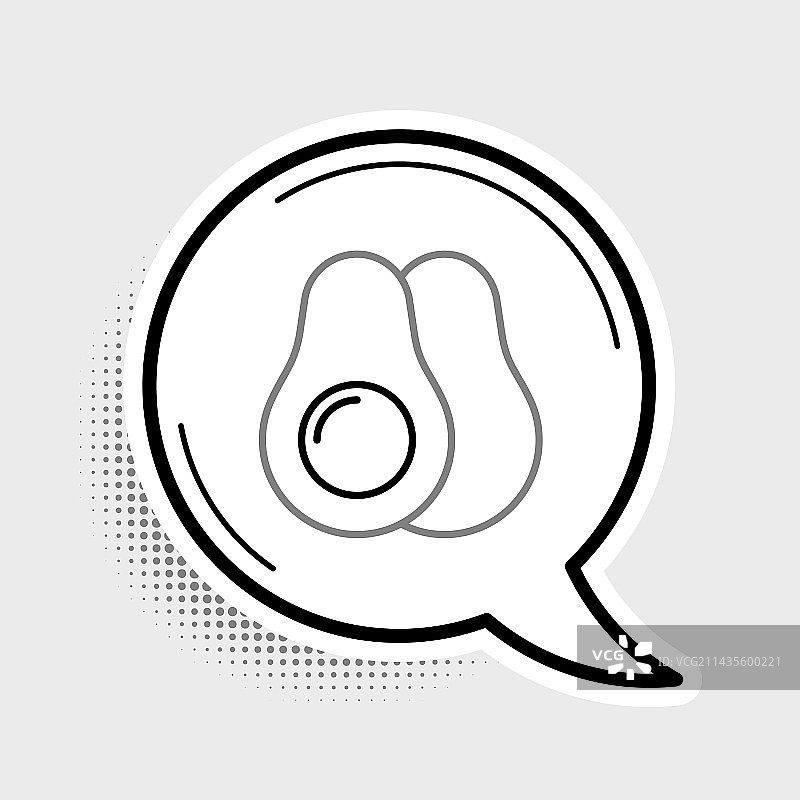 灰色背景上的牛油果线条图标图片素材