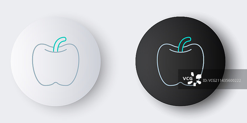 灰色背景上的线条苹果图标图片素材