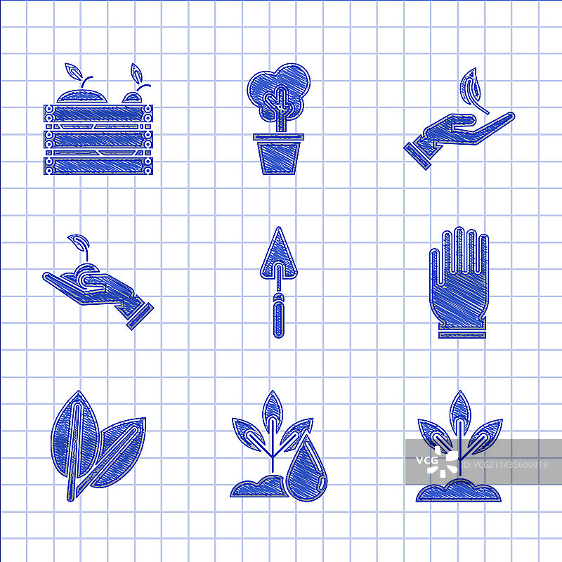 花园铲子、铁锹或水生植物素材图片素材