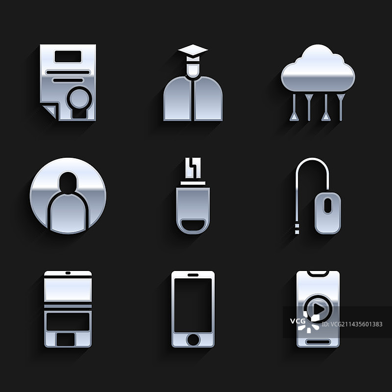 USB闪存盘、手机在线播放套装图片素材