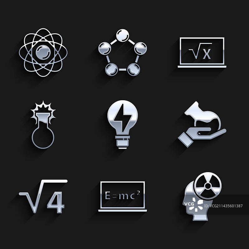 带闪电方程解的灯泡图片素材