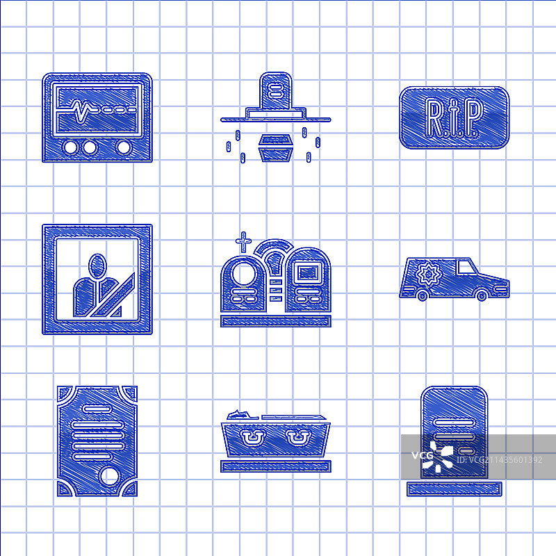 带墓碑的坟墓棺材灵车素材图片素材