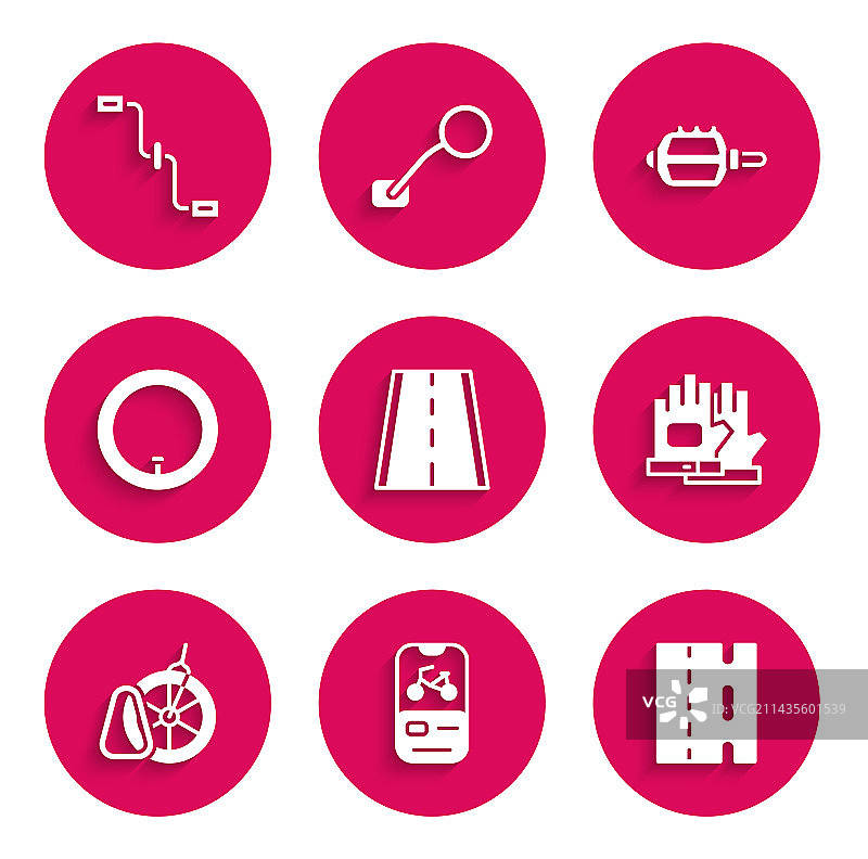 自行车道租赁手机应用手套套装图片素材