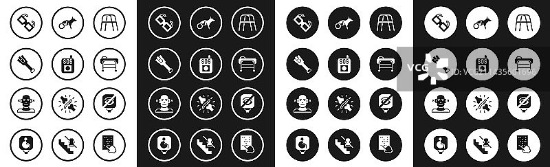 助行器按下求救按钮假肢腿套装图片素材