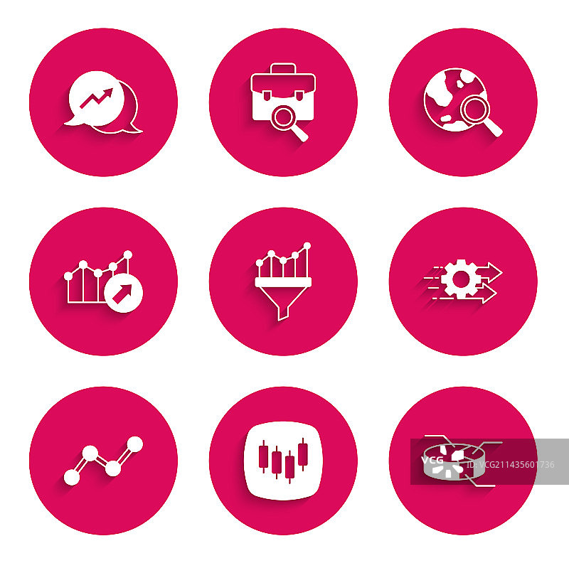 带有图表浏览器的股市销售漏斗图片素材