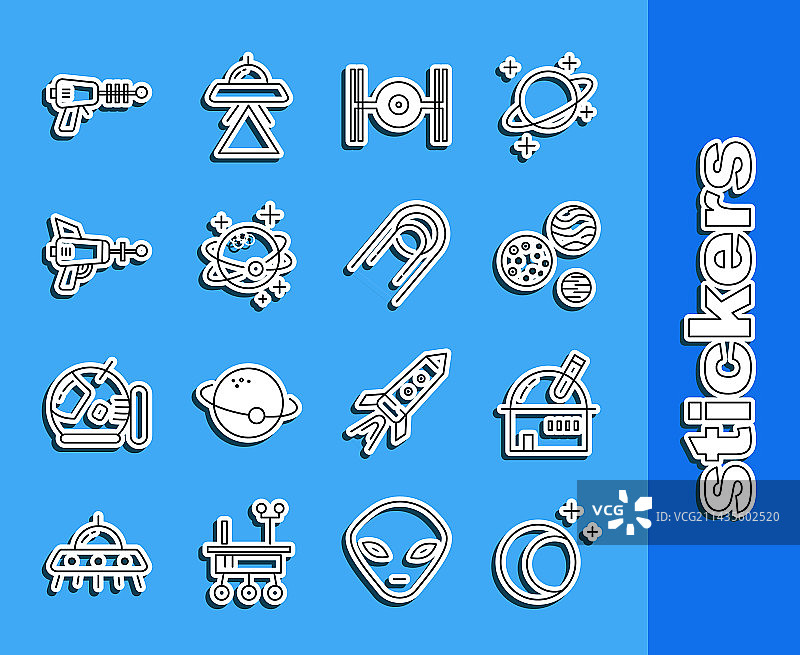 线条月亮星星天文台图片素材