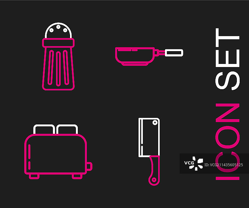 绞肉器、烤面包机和平底锅组合图片素材