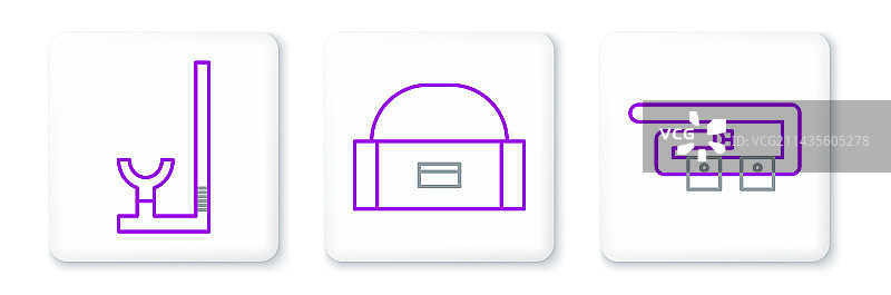 潜水腰带呼吸管和箱子设置图片素材