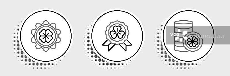 带四叶草瓶子的金币图片素材