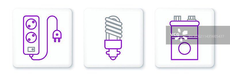 汽车电池电源延长线线条图片素材