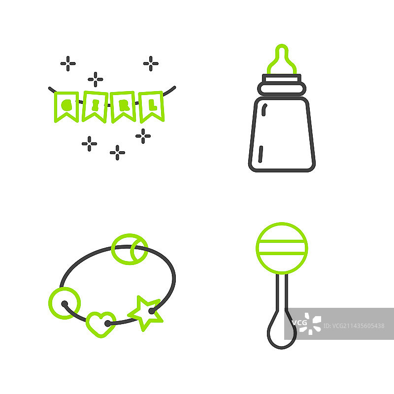 拨浪鼓婴儿玩具奶瓶和嘉年华图片素材