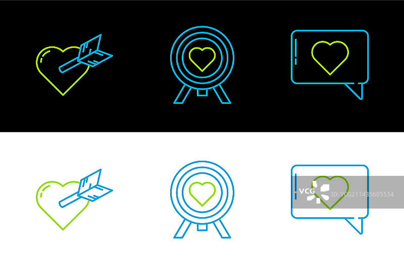 爱心箭头点赞线条合集图片素材