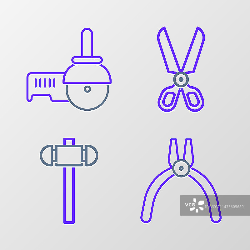 钳子、工具、大锤和剪刀图片素材