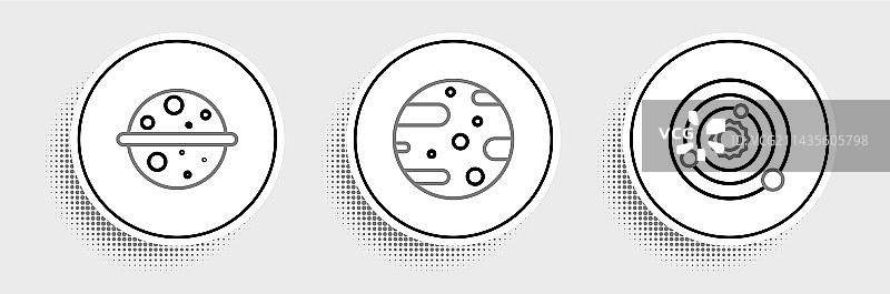 太阳系金星卫星线条图片素材
