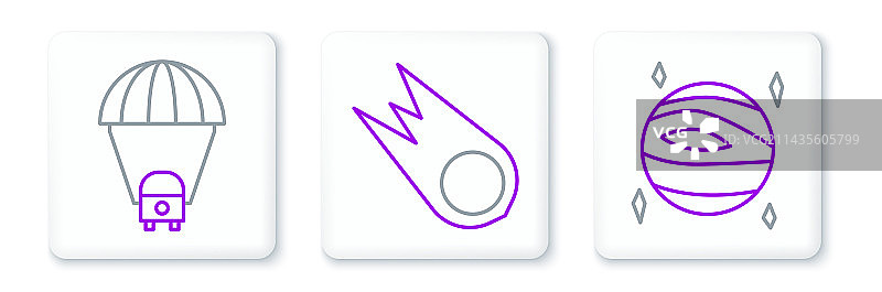 金星、土星行星与彗星坠落banner图片素材