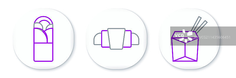 线条亚洲面条筷子土耳其烤肉图片素材