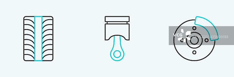 汽车刹车盘、卡钳和车轮图片素材