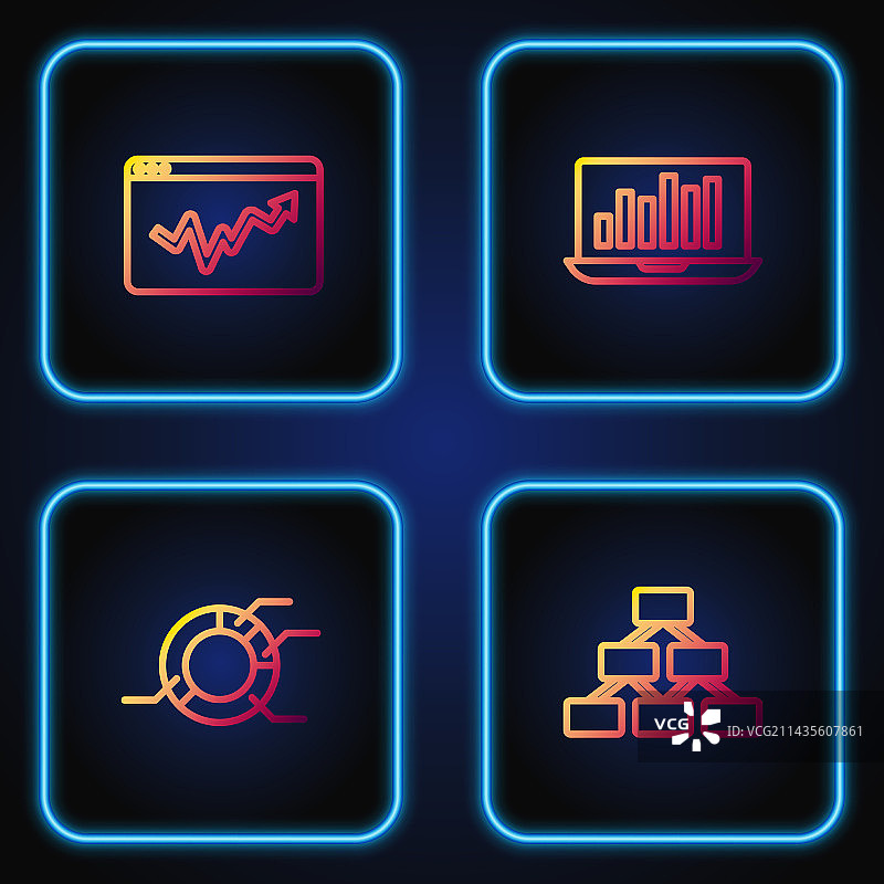 层级结构组织结构饼状图图标组合图片素材