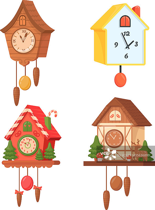 卡通布谷鸟钟古董德国挂钟图片素材