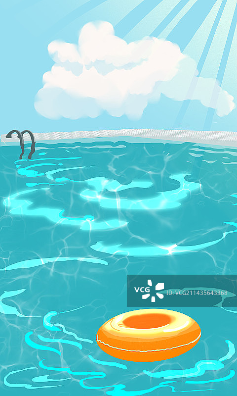 夏季泳池背景图片素材
