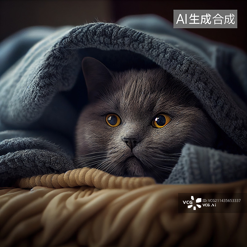 【AI数字艺术】AI生成的插图猫咪图片素材