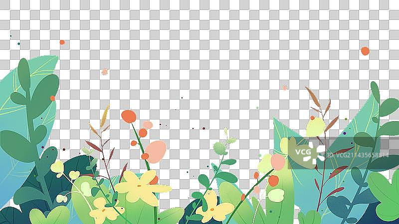 植物扁平肌理风格免抠素材图片素材