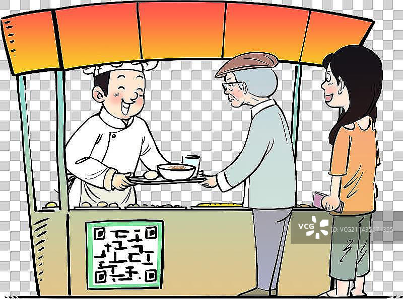 在食堂吃饭的人群元素图片素材