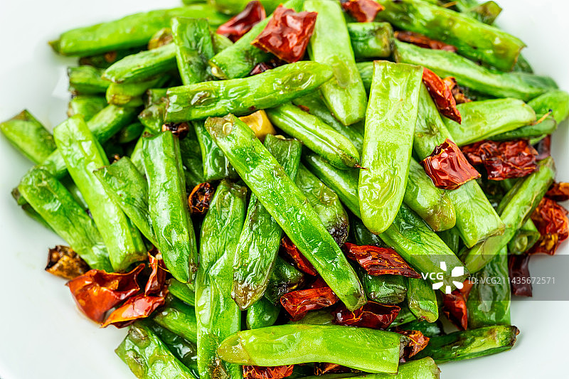 中餐家常菜干煸四季豆图片素材