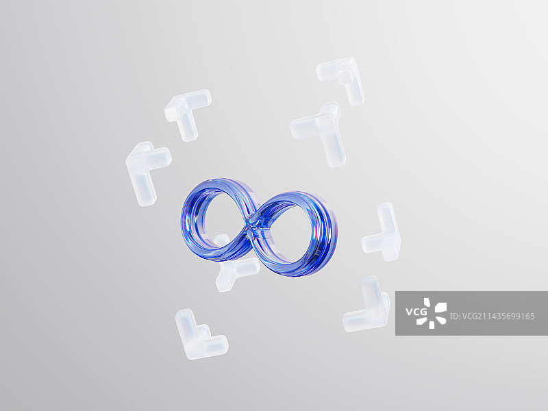 3D渲染亚克力玻璃感符号图形图片素材