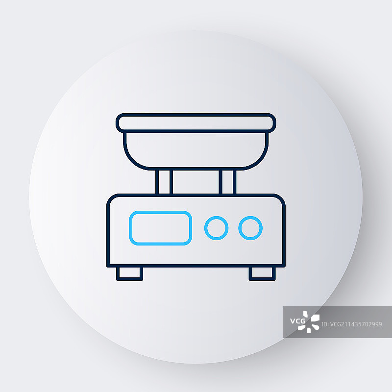 白色背景上的电子秤线条图标图片素材