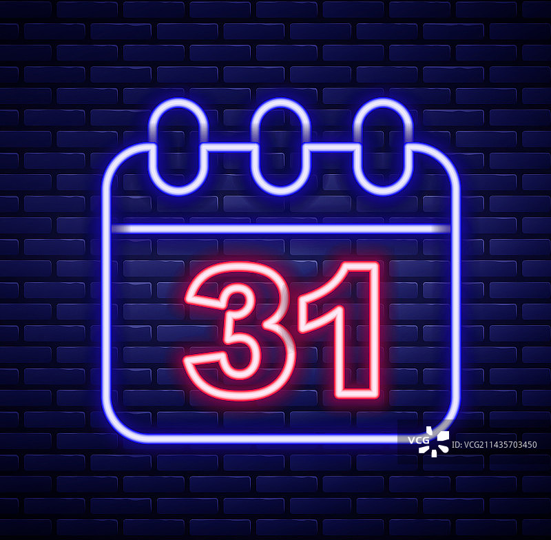 霓虹灯万圣节日期日历31号图片素材