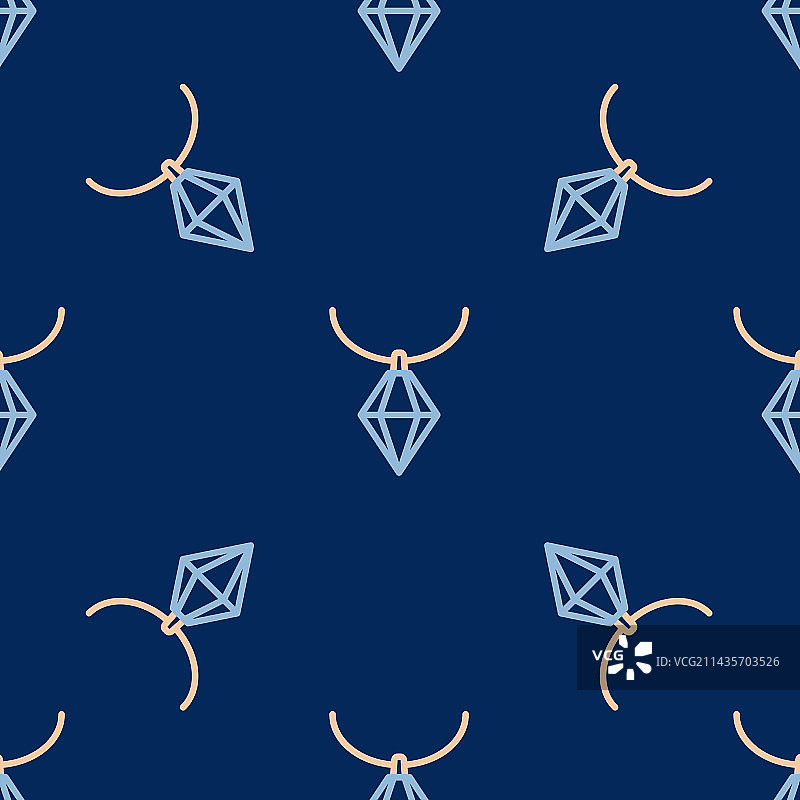 项链吊坠图标，隔离无缝线条图片素材