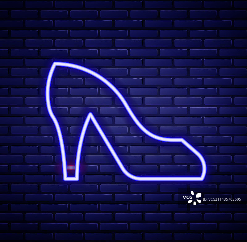 发光霓虹高跟女鞋图标图片素材