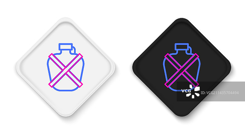 白色背景上的水瓶线性图标图片素材